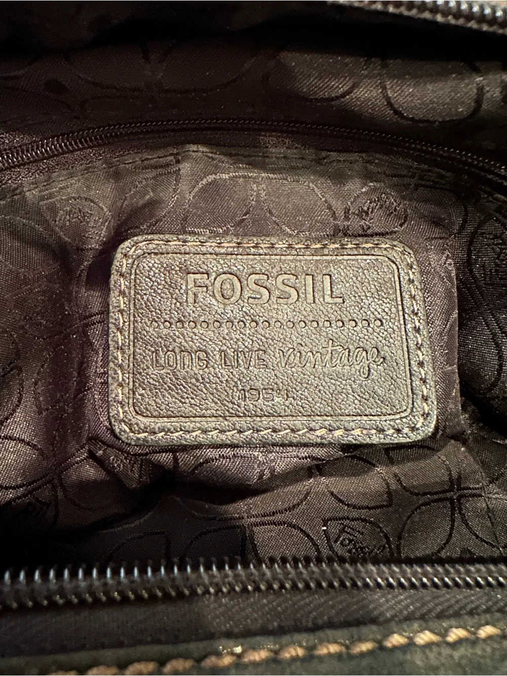 Fossil Dark Brown Leather Shoulder Crossbody Bag